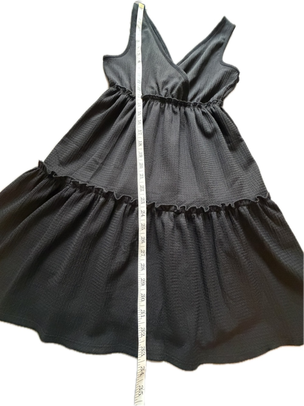 Sleeveless Black Tiered V-Neck Mini Dress $4/25 - Picture 4 of 5